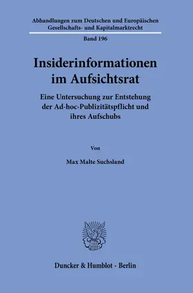 Suchsland | Insiderinformationen im Aufsichtsrat. | E-Book | www.sack.de