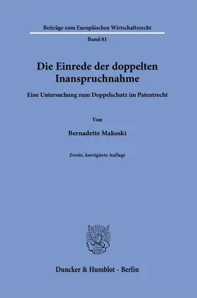 Makoski | Die Einrede der doppelten Inanspruchnahme. | E-Book | sack.de