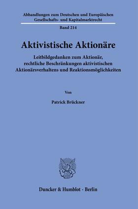 Brückner | Aktivistische Aktionäre. | E-Book | sack.de