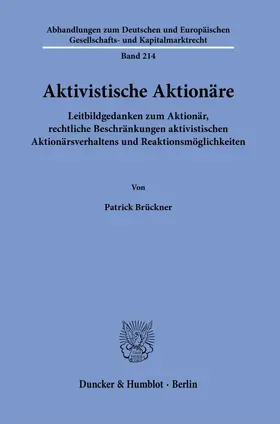 Brückner | Aktivistische Aktionäre. | E-Book | sack.de