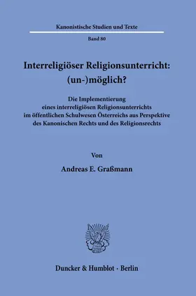 Graßmann |  Interreligiöser Religionsunterricht: (un-)möglich? | eBook | Sack Fachmedien