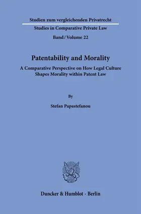 Papastefanou | Patentability and Morality. | E-Book | sack.de
