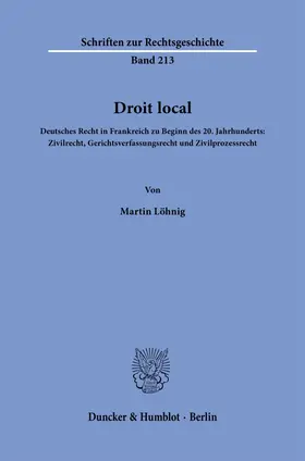 Löhnig | Droit local. | E-Book | sack.de