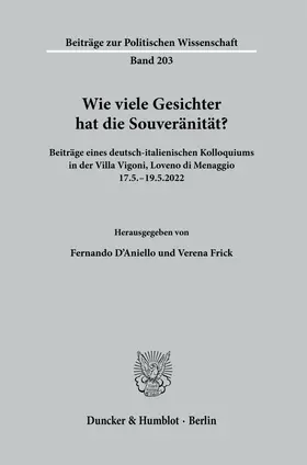 D'Aniello / Frick | Wie viele Gesichter hat die Souveränität? | E-Book | sack.de
