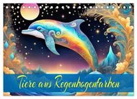 CALVENDO / Djeric |  Tiere aus Regenbogenfarben (Tischkalender 2025 DIN A5 quer), CALVENDO Monatskalender | Sonstiges |  Sack Fachmedien