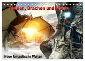 CALVENDO / Schröder |  Helden, Drachen und Magie - Neue fantastische Welten (Tischkalender 2025 DIN A5 quer), CALVENDO Monatskalender | Sonstiges |  Sack Fachmedien