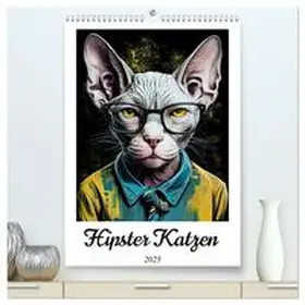 CALVENDO / Jaszke JBJart |  Hipster Katzen (hochwertiger Premium Wandkalender 2025 DIN A2 hoch), Kunstdruck in Hochglanz | Sonstiges |  Sack Fachmedien