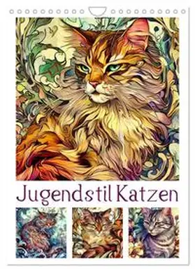 CALVENDO / Löwer |  Jugendstil Katzen (Wandkalender 2025 DIN A4 hoch), CALVENDO Monatskalender | Sonstiges |  Sack Fachmedien