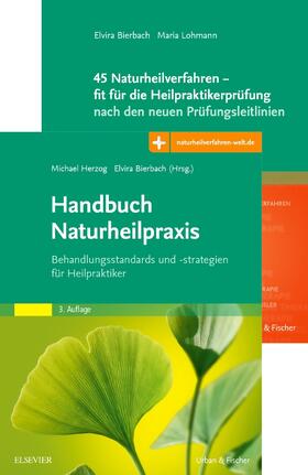 Bierbach / Herzog | Handbuch Naturheilpraxis + 45 Naturheilverfahren - fit für die Heilpraktikerprüfung, Set | Buch | 978-3-437-55592-3 | sack.de
