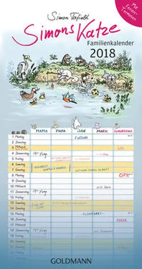 Tofield |  Simons Katze Familienkalender 2018 | Buch |  Sack Fachmedien