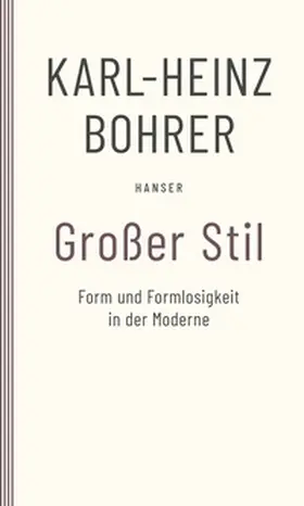 Bohrer |  Großer Stil | Buch |  Sack Fachmedien