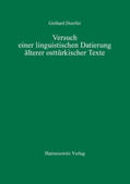 Doerfer |  Versuch einer linguistischen Datierung älterer osttürkischer Texte | Buch |  Sack Fachmedien