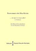 Rössler / Bruer |  Festschrift für Max Kunze. ".. die Augen ein wenig zu öffnen" | Buch |  Sack Fachmedien