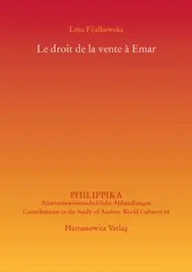Fijalkowska |  Le droit de la vente à Emar | Buch |  Sack Fachmedien