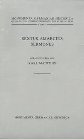 Manitius |  Sextus Amarcius, Sermones | Buch |  Sack Fachmedien