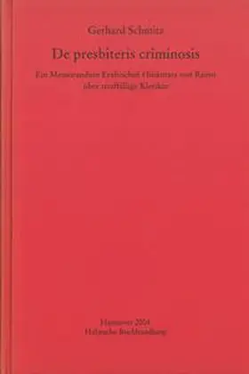 Schmitz |  De presbiteris criminosis | Buch |  Sack Fachmedien