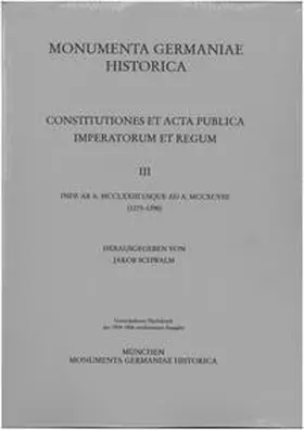Schwalm |  Constitutiones et acta publica imperatorum et regum (1273-1298) | Buch |  Sack Fachmedien