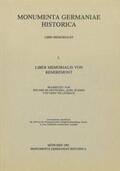 Hlawitschka / Schmid / Tellenbach |  Liber memorialis von Remiremont | Buch |  Sack Fachmedien