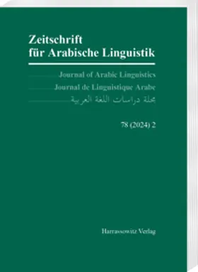 Arnold / Jastrow / Talay |  Zeitschrift für Arabische Linguistik 78 (2024) 2 | Buch |  Sack Fachmedien