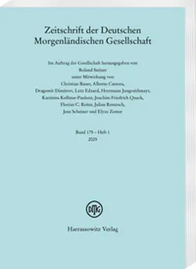Steiner |  Zeitschrift der Deutschen Morgenländischen Gesellschaft 175 (2025) 1 | Buch |  Sack Fachmedien