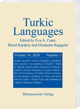Karakoç / Ragagnin / Csató |  Turkic Languages 30 (2026) 1 | Buch |  Sack Fachmedien
