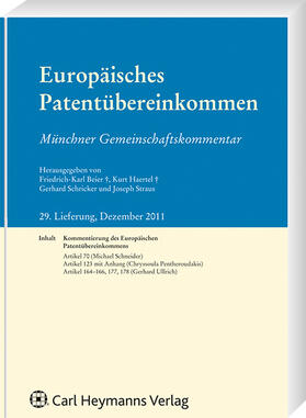Beier / Haertel / Schricker | Europäisches Patentübereinkommen | Buch | 978-3-452-19412-1 | sack.de