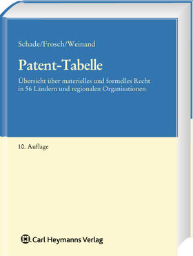 Schade / Frosch / Weinand |  Patent-Tabelle | Buch |  Sack Fachmedien