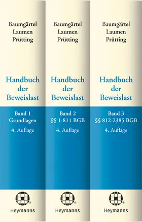 Baumgärtel / Laumen / Prütting |  Handbuch der Beweislast / 3 Bde. | Buch |  Sack Fachmedien