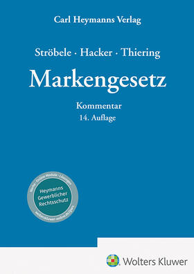  Ströbele / Hacker / Thiering  |  Markengesetz | Buch |  Sack Fachmedien