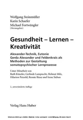 Steinmüller / Schaefer / Fortwängler |  Gesundheit - Lernen - Kreativität | eBook | Sack Fachmedien