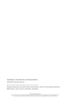 Kolip / Hurrelmann |  Handbuch Geschlecht und Gesundheit | eBook | Sack Fachmedien