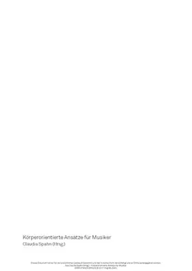 Spahn |  Körperorientierte Ansätze für Musiker | eBook | Sack Fachmedien