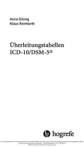 Dilling / Reinhardt |  Überleitungstabellen ICD–10/DSM–5 | eBook | Sack Fachmedien