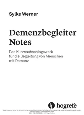 Werner |  Demenzbegleiter Notes | eBook | Sack Fachmedien