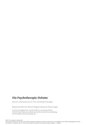 Wampold | Die Psychotherapie-Debatte | E-Book | www.sack.de