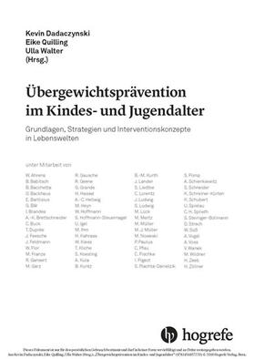 Dadaczynski / Walter | Übergewichtsprävention im Kindes– und Jugendalter | E-Book | sack.de