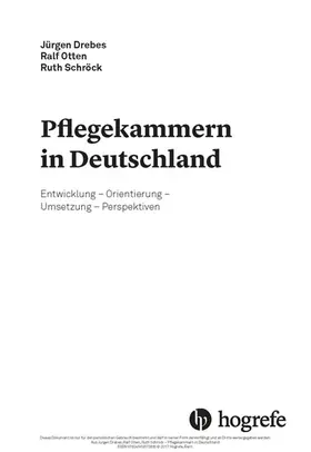 Schröck / Drebes / Otten |  Pflegekammern in Deutschland | eBook | Sack Fachmedien