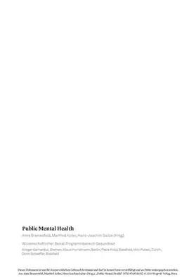 Bramesfeld / Koller / Salize |  Public Mental Health | eBook | Sack Fachmedien