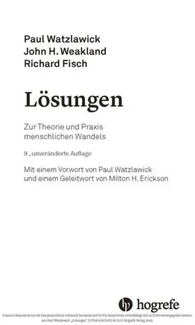 Watzlawick / Weakland / Fisch |  Lösungen | eBook | Sack Fachmedien