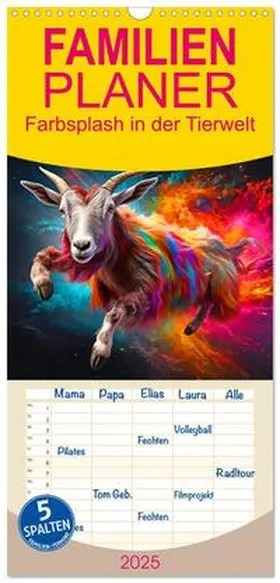 CALVENDO / Kowalski |  Familienplaner 2025 - Farbsplash in der Tierwelt mit 5 Spalten (Wandkalender, 21 x 45 cm) CALVENDO | Sonstiges |  Sack Fachmedien