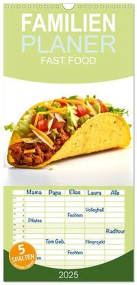 CALVENDO / Alberts |  Familienplaner 2025 - FAST FOOD mit 5 Spalten (Wandkalender, 21 x 45 cm) CALVENDO | Sonstiges |  Sack Fachmedien