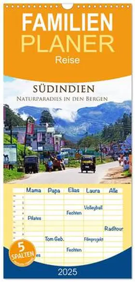 CALVENDO / Busse |  Familienplaner 2025 - Südindien - Naturparadies in den Bergen mit 5 Spalten (Wandkalender, 21 x 45 cm) CALVENDO | Sonstiges |  Sack Fachmedien