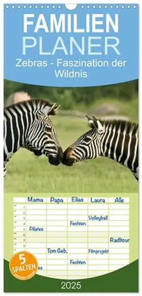 CALVENDO / Haase | Familienplaner 2025 - Zebras - Faszination der Wildnis mit 5 Spalten (Wandkalender, 21 x 45 cm) CALVENDO | Sonstiges | 978-3-457-10929-8 | www.sack.de