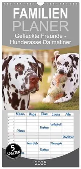 CALVENDO / Mielewczyk |  Familienplaner 2025 - Gefleckte Freunde - Hunderasse Dalmatiner mit 5 Spalten (Wandkalender, 21 x 45 cm) CALVENDO | Sonstiges |  Sack Fachmedien