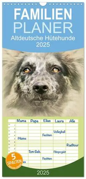 CALVENDO / Redecker |  Familienplaner 2025 - Altdeutsche Hütehunde 2025 mit 5 Spalten (Wandkalender, 21 x 45 cm) CALVENDO | Sonstiges |  Sack Fachmedien