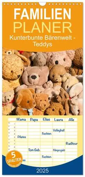 CALVENDO / Bölts |  Familienplaner 2025 - Kunterbunte Bärenwelt - Teddys mit 5 Spalten (Wandkalender, 21 x 45 cm) CALVENDO | Sonstiges |  Sack Fachmedien