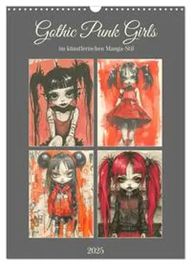 CALVENDO / Hurley |  Gothic Punk Girls im künstlerischen Manga-Stil (Wandkalender 2025 DIN A3 hoch), CALVENDO Monatskalender | Sonstiges |  Sack Fachmedien
