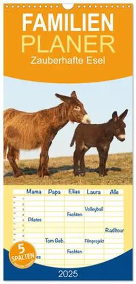 CALVENDO / Bölts |  Familienplaner 2025 - Zauberhafte Esel mit 5 Spalten (Wandkalender, 21 x 45 cm) CALVENDO | Sonstiges |  Sack Fachmedien