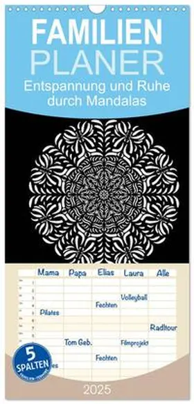 CALVENDO / Langenkamp |  Familienplaner 2025 - Entspannung und Ruhe durch Mandalas mit 5 Spalten (Wandkalender, 21 x 45 cm) CALVENDO | Sonstiges |  Sack Fachmedien