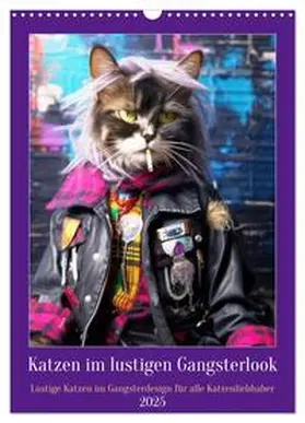 CALVENDO / Rübsamen |  Katzen im lustigen Gangsterlook (Wandkalender 2025 DIN A3 hoch), CALVENDO Monatskalender | Sonstiges |  Sack Fachmedien